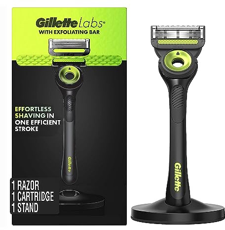 Gillette Labs with Peeling Bar Gillette Razor by Men Neon Edition, 1 Griff, 1 Rasierklinge Ersatz, inkl. Premium Magnetständer