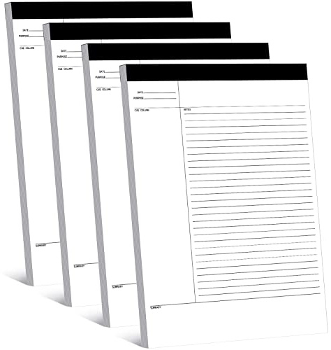 Outus 4 Pack Legal Pads 8.5 x 11.75 50 Sheets/writing Notepad, White Note Pads Legal Ruled Writing Notepad for Home Teacher Student College Ruled Office Business
