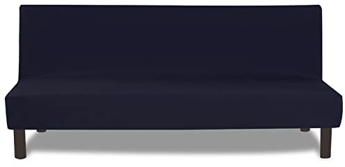 FIGOOO Sofabezug ohne Armlehnen 3 Sitzer Elastisch Sofa Überzug Armloser Waschbar Sofaüberwurf Sofahusse Schonbezug für Clic Clac Couchbezug ohne Armlehne,Schwarz