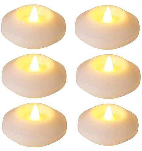 1 Floating Candles | Floating Pool Lights | Waterproof Floating Tealights | Flickering Flameless Candles for Wedding Swimming Pool