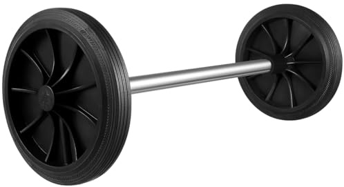 SOLUSTRE Garbage can Wheels Replacement 2 Pack 7.75 Inch Rubber Trash can Pulley with 18.90 Inch Hollow Shaft for Easy Mobility and Quiet Operation in Home and Office