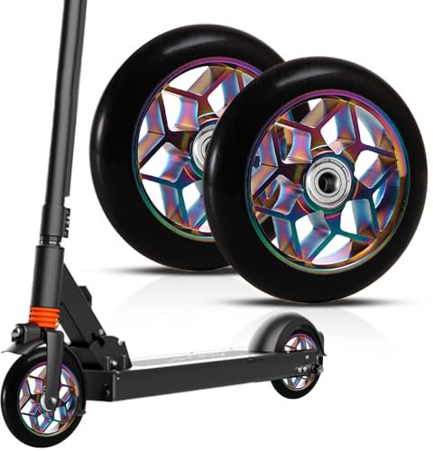 Sporgo 2 Ersatzräder für Stunt Scooter und Roller mit ABEC-9 Kugellagern, 88A, Vollreifen