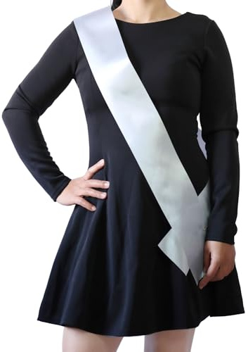 FENDOLE 24 Pack Silver Blank Sash,Plain Satin Sash,Sashes for Pageants,DIY for Party Decorations,blank sashes for pageants