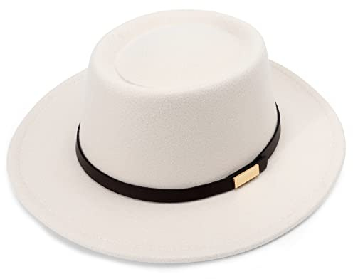DRESHOW Cappello a tesa Larga Fedora per Donna Cappello Floscio Panama Retrò con Fibbia per Cintura