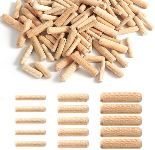 NQEUEPN 120pcs Wooden Dowels, 3 Sizes 6mm, 8mm, 10mm, Multifunctional Wood Screw Hole Plugs, Dowel Rods, Pins for Furniture Repair and Craft