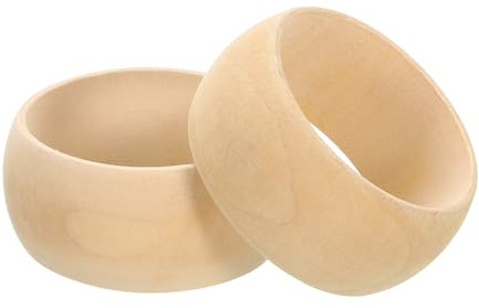 METALLIXITY Holzarmreifen (83mm/3,27 Zoll) 4 Stück, Unvollendeter natürlicher runder Holzring handgefertigt - für DIY-Projekte, Schmuck, Basteln und Wohnkultur