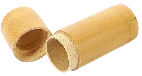 Beaupretty Matchstick Holder Bamboo Canister for Desktop Office Use Match Jar Lid for Storing Matches in Kitchen Home