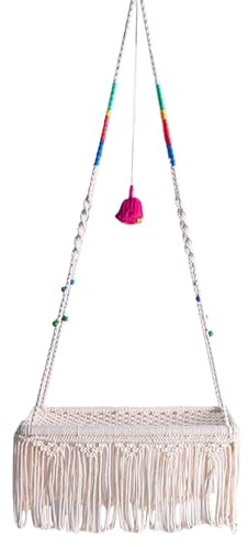 Makramee Katzenschaukel Bett - Makramee Schaukel Bett Katze Hängematte | Handgewebter Boho Kätzchen Schaukelstuhl für Kätzchen, Indoor Katzen