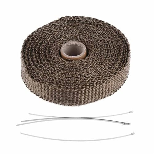 Enveloppe D'échappement Ruban isolant for échappement de voiture de 5 m avec 4 attaches de câble en acier inoxydable Isolation thermique d'échappement Enveloppe d'échappement de voiture Enveloppe d'éc
