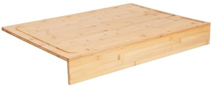 Couvre-plaque de cuisson multifonction en bambou pour cuisinières à gaz, cuisinières électriques et petites cuisines - 75 x 54 cm