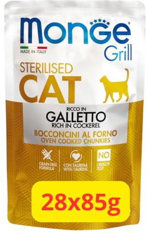 Monge Grill Sterilised Gatto Galletto - 28x85g