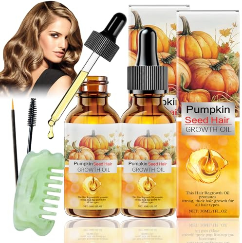 Pumpkin Seed Oil, olio di semi di zucca, 2 pezzi da 30 ml, olio di semi di zucca, olio di semi di zucca biologico, per uomini e donne, capelli secchi danneggiati