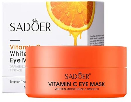 60 stycken ögonkuddar ögonmask mot ögonringar kollage ögonkuddar mot ögonringar med aloe vera kollagen för anti-åldrande (orange)
