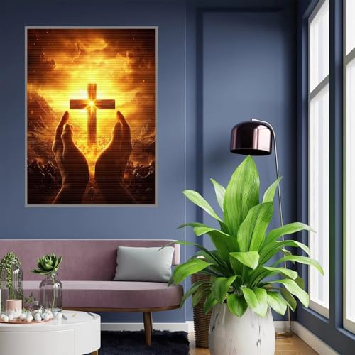 Diamond Painting Erwachsene kreuzen Diamond Painting kinder mädchen Geschenke 8 Jahre Hand Diamant Bilder Groß DIY Bastelset Erwachsene für Home Decoration Living Room Geschenke Frauen 35x45cm A746