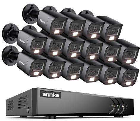 ANNKE 3K Lite Cctv Surveillance System, 16 X 2MP Wired Cameras, Smart Human & Vehicle Detection with Dual-Light, 16CH Home Video Recorder, Color Night Vision, IP67 Waterproof, No HDD