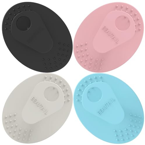 Face Scrubber 4 Pack, BEAUTAIL Silicone Manual Facial Cleansing Brush for Men Women, Gentle Face Scrubber Exfoliator, Skin Care Exfoliating Face Brush, Black+Starlight+Pink+Blue