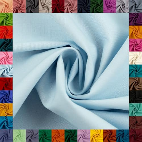 Baumwollstoff HEIDE, Swafing, 42 Uni-Farben, einfarbig, 100% Baumwolle, Coupons, Oeko-TEX Standard 100 (hellblau, 0,5 m)