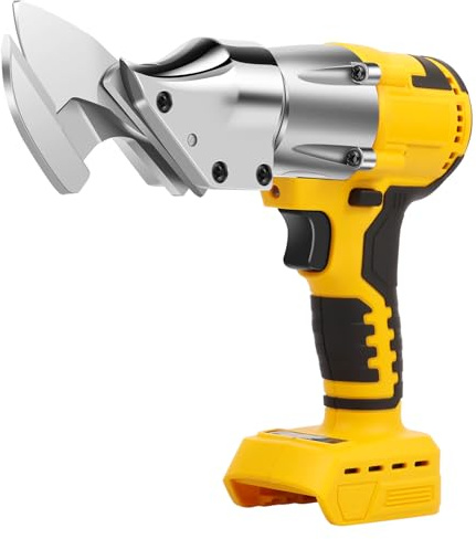 GTGIQXG Cisaille à métaux électrique, grignoteuse de tôle, Coupe-Plaque électrique Robuste, Coupe Continue avec tête pivotante à 360 degrés, cisaille à métaux dynamométrique for Acier, Cuir, Tapis