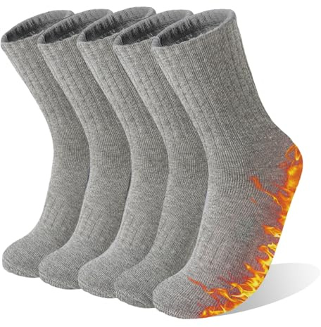 VoJoPi Women's Thermal Socks Ladies Winter Wool Warm Socks Comfy Crew Thick Boot Socks for Outdoor Sports Work Hiking Daily, Sizes UK 4-8 (5 Pairs).