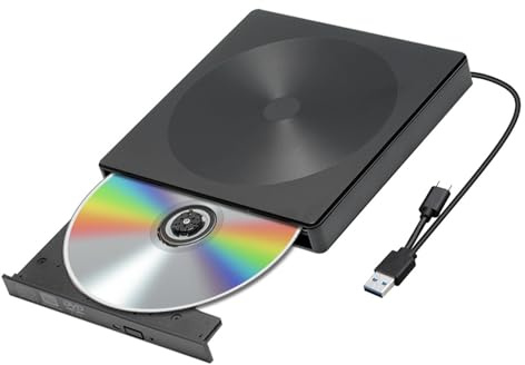 TRDEWR External DVD CD Burner Drive USB 3.0 Type C DVD CD RW Drive Writer Burner Optical Player PC Laptop Tablet DVD Player Hdmi1080p Port
