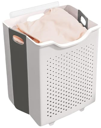 Faltbarer Wäschekorb,Wandmontage Wäschesammler Plastik für Waschküche Schlafzimmer Badezimmer,Tragbarer Wäschewanne für kleine Wohnungen Studentenwohnheime und Wohnmobile,29 x 28 x 16 cm