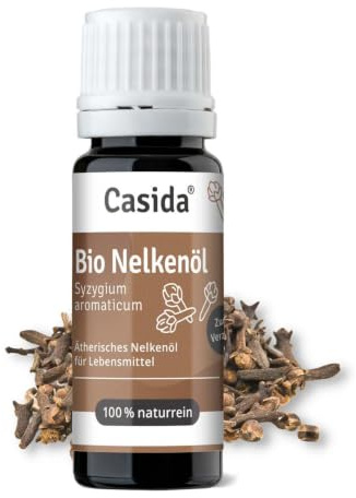 Casida Aceite de clavo oral orgánico, puro natural, cuidado dental y bucal, 10 ml