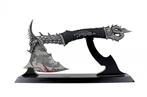 Jean Fuentes Fantasy Axt - Axt Drache mit Tischständer