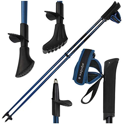 ALPIDEX Nordic Walking Stöcke ultraleichte Fixlängenstöcke Walkingstöcke aus Carbon Verschiedene Längen inklusive Gummipuffer und Padhalter