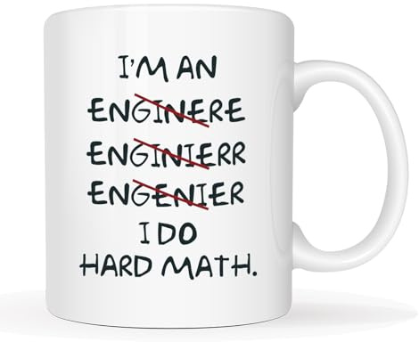 This Funny Coffee Mugs Wrong I'm an Engineer Christmas Gifts, I Do Hard Math Best Motivational and Inspirational Gifts, White 11 Oz