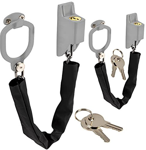 ONVAYA® Türgriffkette mit Kratzschutz, Türkette, Türsicherung - Türverriegelung OHNE BOHREN der Türe (2er Set)