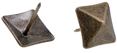 sourcing map Upholstery Nails Tacks 18mm Square Head Antique Furniture Nails Pins Bronze Tone 15 Pcs