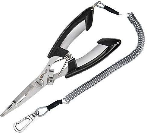 Booms Fishing H01 Fishing Pliers Stainless Steel Scissors Multi-Functional Tool with Lanyard