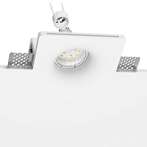 ledscom.de LED Gips Einbaustrahler GIEDI DIY, inkl. GU10 Lampe (warmweiß, 2,339W, 227lm, 110°)