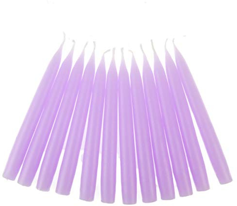 hdg Baumkerzen 12er Pack handgefertigte Kerzen aus Dänemark Ø 1,3 cm / 12 cm, Farbe:Pastel Purple
