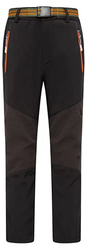 Daysskk Kinder Softshellhose Fleece Gefütterte Outdoorhose Warm Winter Schneehose Kinder Wanderhose Jungen Mädchen Wasserdicht 100-170