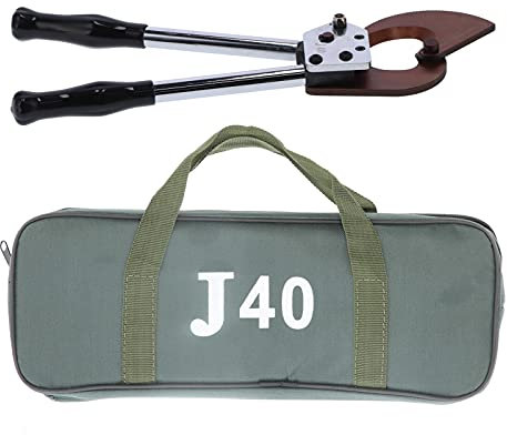 Tagliacavi a Cricchetto, Utensile Taglio a cricchetto per Cavi, ferramenta Manuale Tagliacavi Industriale 300 mm² Regolabile 60Si2Mn con Custodia per tagliare cavi in rame e alluminio