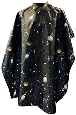 Kobe Professional Children's Astro Hairdressing Gown, Water Resistant Kids Salon Cape with Adjustable Popper Neck, Space Print, 95 x 84 cm