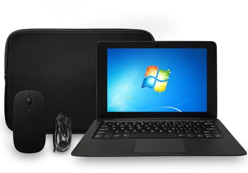 iSTYLE Ordinateur Portable, 10.1'' PC Portable, Mini Laptop Windows 10, Intel Processeur, 2Go RAM 64Go eMMC, avec Portable Sacoche, Souris, Tapis de Souris, Casque - Clavier Français AZERTY
