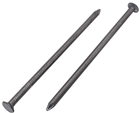 Pack de 100 clavos de construcción de acero al carbono de 3,0 x 70 mm, cabeza redonda plana, clavos de alambre común, carpintería (100, 3 x 70 mm)