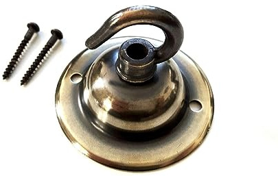 Metal Ceiling Dome with Hook and Fixing Screws Choice of Finishes (Brushed Antique)
