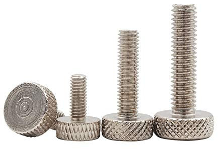 Sicherheitsschrauben，Schrauben， 1–5 Stück M3 M4 M5 M6 M8 M10 304 Edelstahl Flachkopf Rändelschraube Handfest anziehen Computerschrauben (Länge: 8 mm, Größe: M4 (5 Stück)) (Farbe: 8 mm, Größe (Farbe: 8