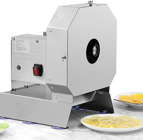 Elektrischer Gewerbe-Gemüseschneider, 0-13 mm einstellbare DickeAutomatischer und manueller Obstschneider Catering-Hobel Edelstahl für Zwiebeln, Knoblauch, Tomaten, Kohl