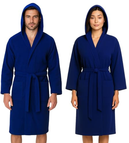 Jenny Sesal Accappatoio in Microfibra con Cappuccio Uomo Donna S Celeste | Microfibra Morbida e Leggera, ad Asciugatura Rapida e Salvaspazio. Con cappuccio e tasche. Taglia S, Celeste