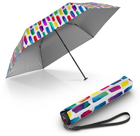 Knirps Regenschirm I.030 Small Manual mit Schirmtasche I 21 cm kleiner Reiseschirm I Regenschirm leicht I kleiner Taschenschirm mit Handöffner I Taschenregenschirm sturmfest