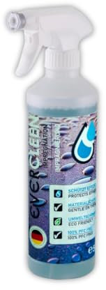 Evercleen Spray imperméabilisant pour tente et tonnelle - 500 ml - Spray imperméabilisant pour tentes, chaussures, sacs, parasol ou pavillons - Densité efficace des surfaces et des coutures pour