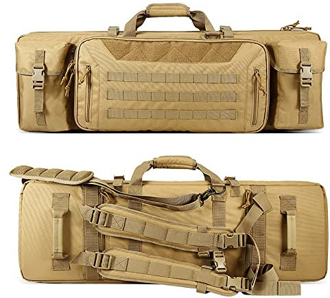 ANSNOW 36'' 42 Taktische Gewehrtasche, Doppelte Langwaffentasche, Weicheen-Transporttasche Für Karabiner, Verschließbares Fach Kf-105B, Große Kapazität, Verformt Sich Nicht Leicht/B/42''