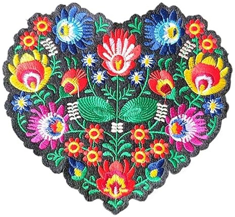 Parche bordado de motociclista con forma de corazón y flor, for planchar en camisetas, for ropa y mujer