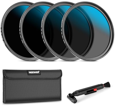 NEEWER 82mm ND Filter Set, ND16/ND32/ND64/ND1000, Linsen Reinigungsstift, Filtertasche, HD Filter Zubehörsatz, kompatibel mit Canon Nikon Sony Kamera Objektiv