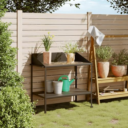 Xichuzi Pflanzenständer Anthrazit 100x54,5x100 cm Verzinkter Stahl, Pflanzentreppe Outdoor, Kräutertreppe, Blumenständer, Blumenleiter Draußen, Kräutertopf Garten - 364536