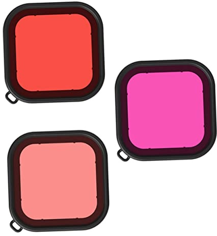 OSALADI 3pcs Waterproof Camera Housing Dive Filters Underwater Lens Cover Compatible with Action Cameras for Snorkeling and Diving Photography Random Color